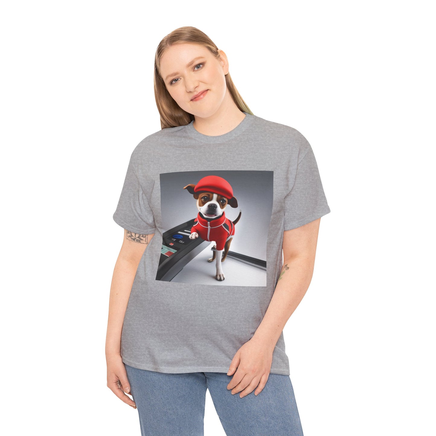 Red dog jogger Heavy Cotton Tee