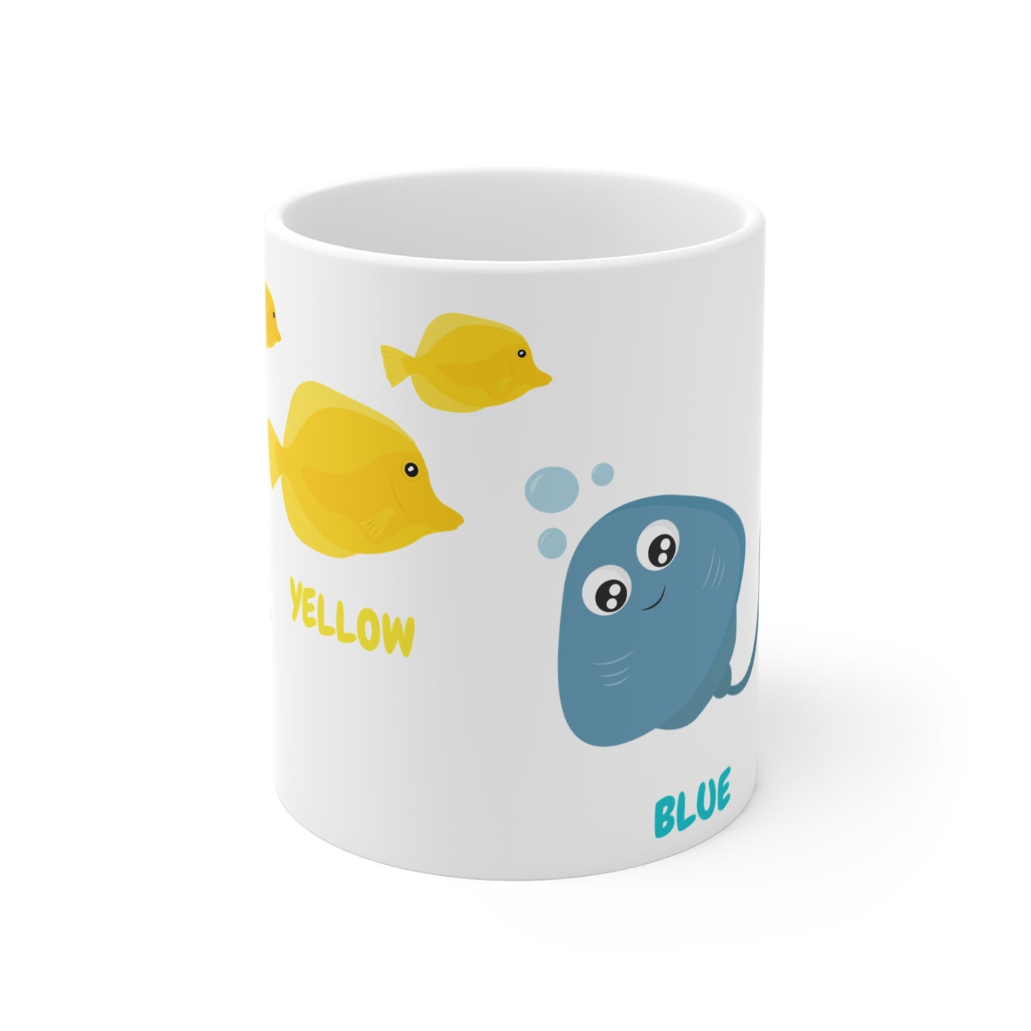 Red Yello Blue Green Fish Mug 11oz