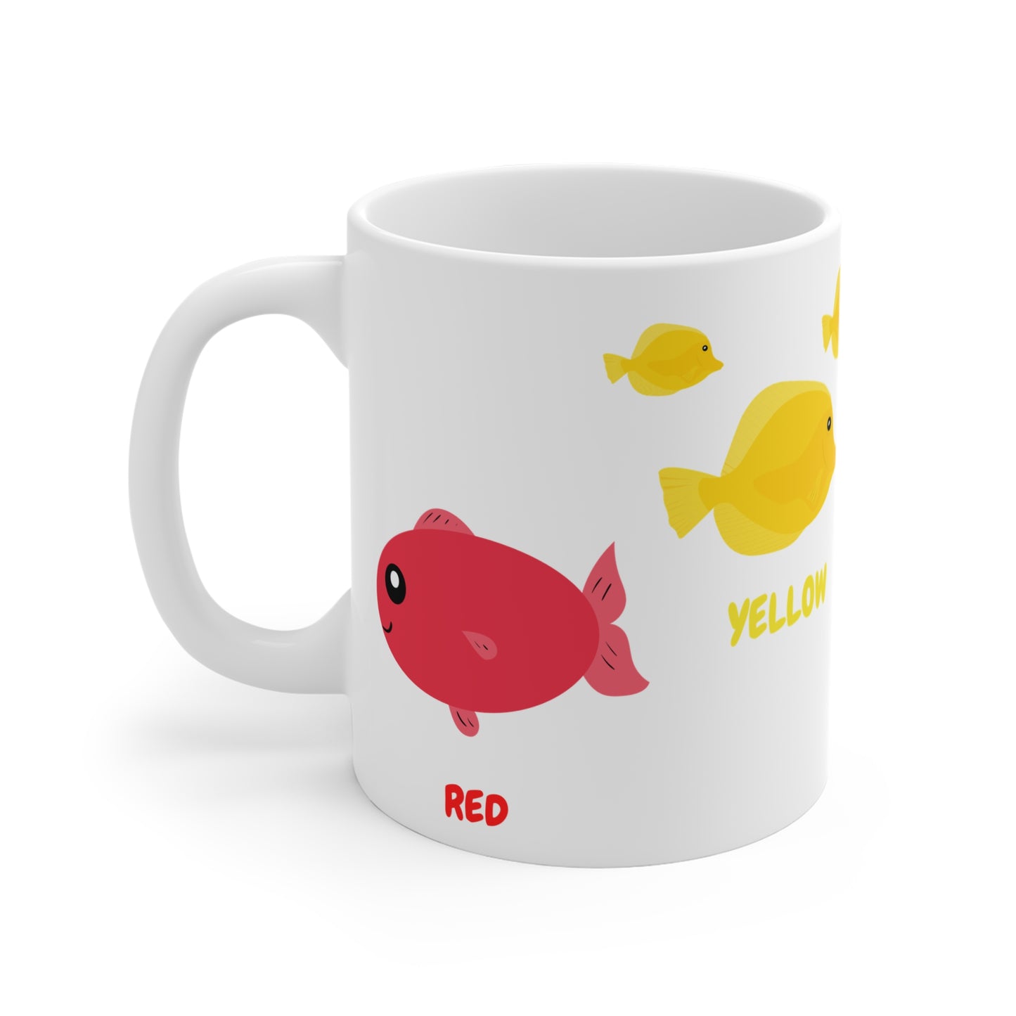 Red Yello Blue Green Fish Mug 11oz