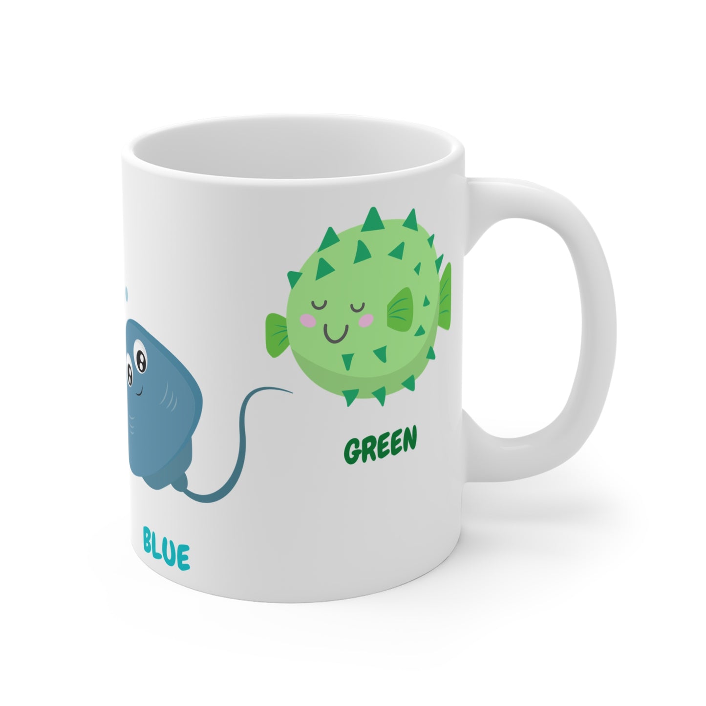 Red Yello Blue Green Fish Mug 11oz