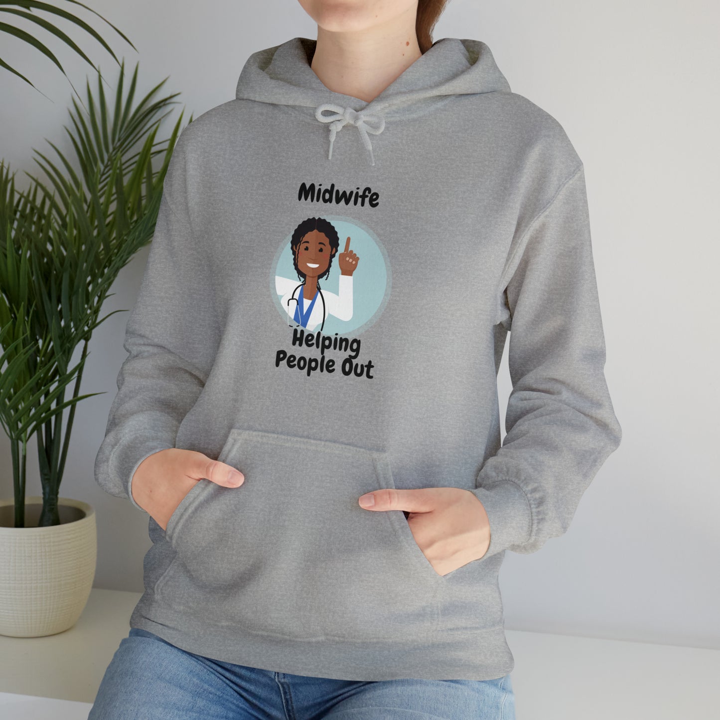 Midwife Helping People Out Unisex Heavy Blend™ Hooded Sweatshirt