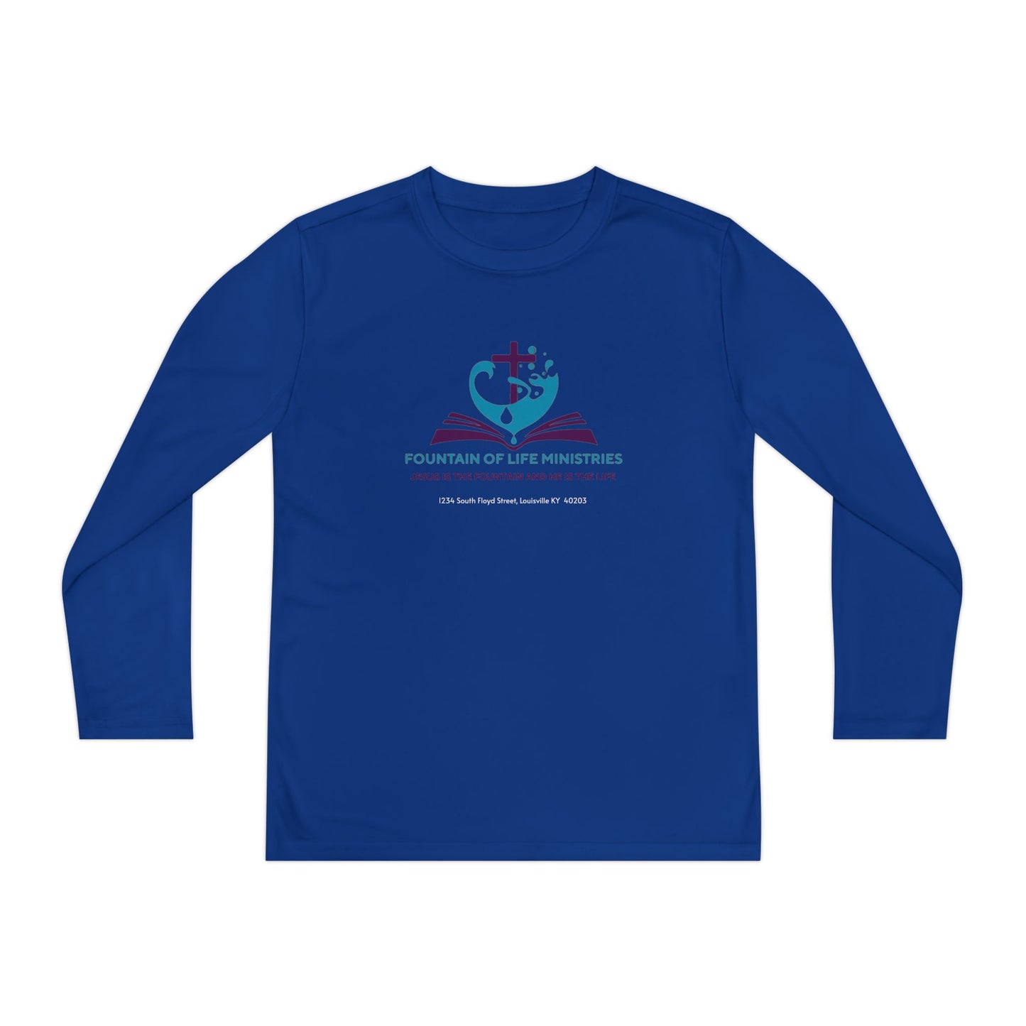 FOLM:  Members shirt - back John 4:14 -Youth Long Sleeve Tee