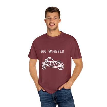 Big Wheels White Unisex Garment-Dyed T-shirt