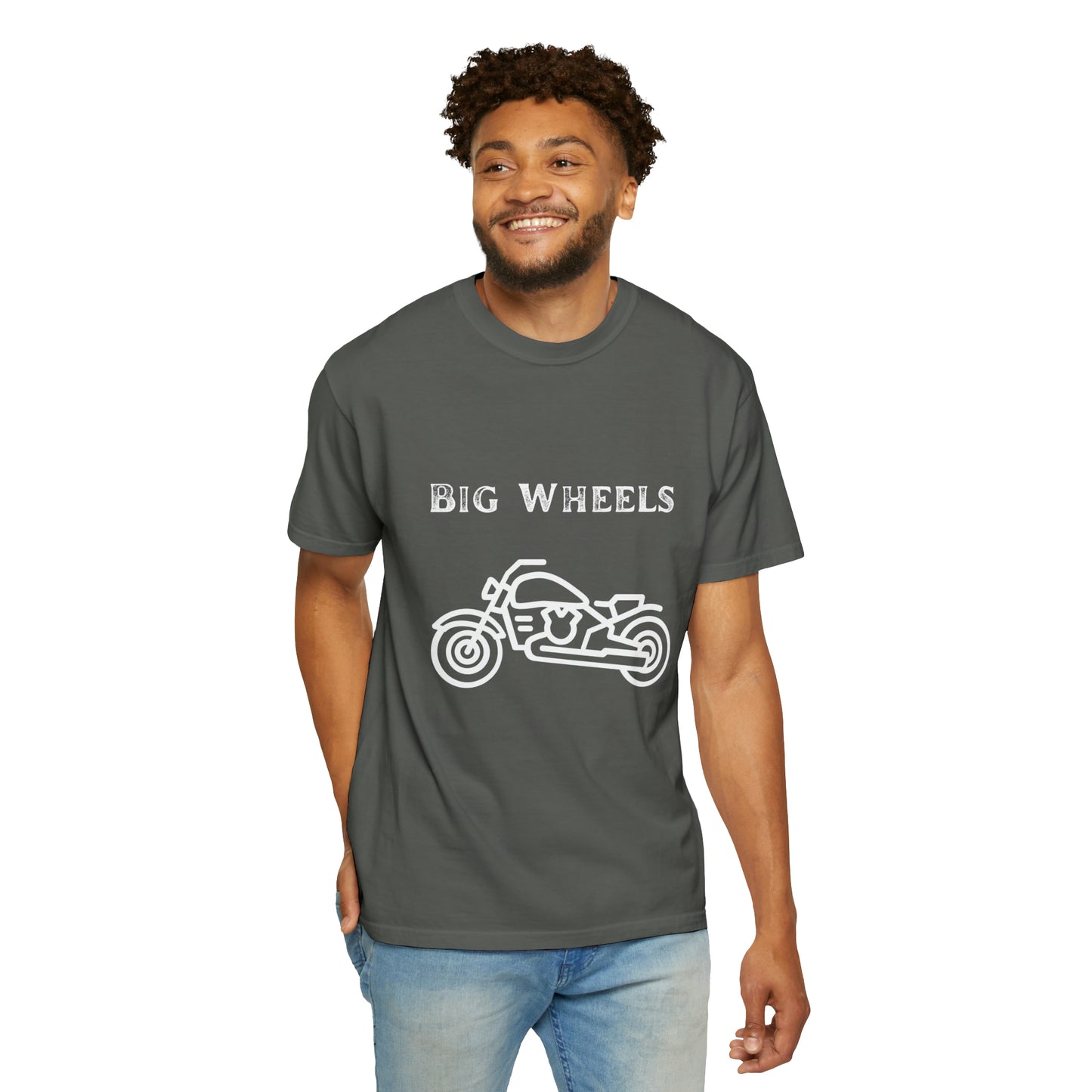 Big Wheels White Unisex Garment-Dyed T-shirt