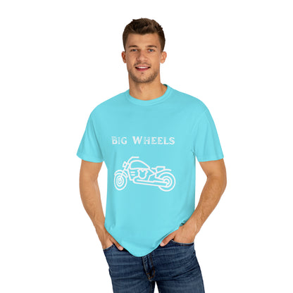 Big Wheels White Unisex Garment-Dyed T-shirt