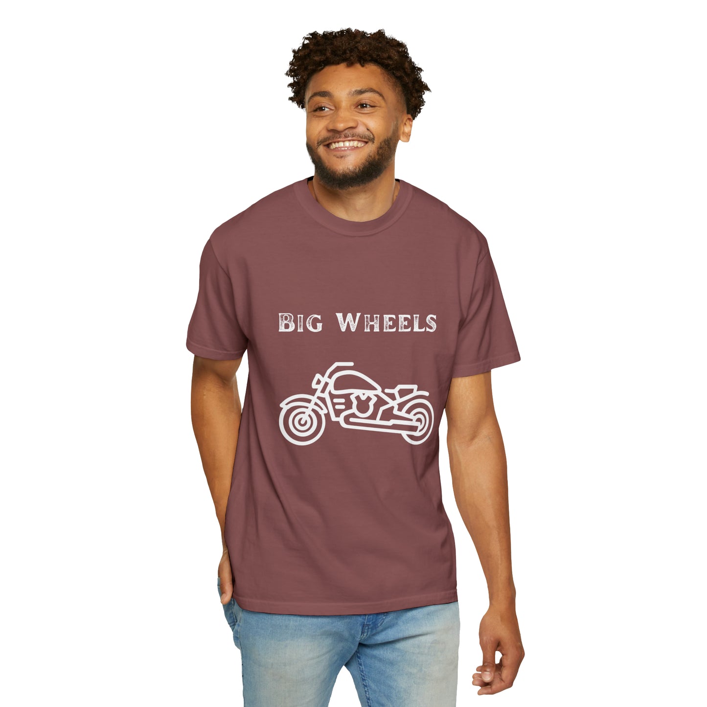 Big Wheels White Unisex Garment-Dyed T-shirt