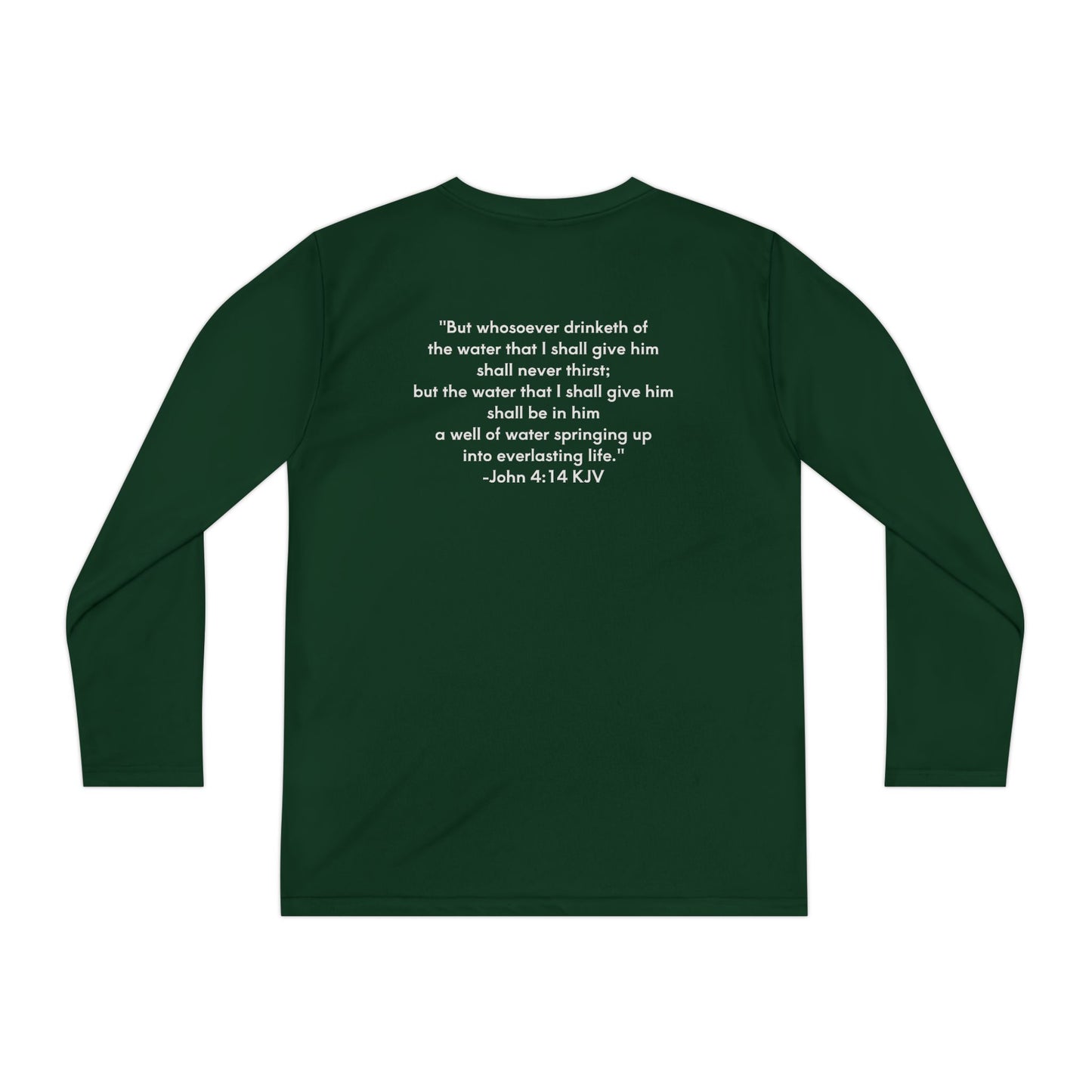 FOLM:  Members shirt - back John 4:14 -Youth Long Sleeve Tee