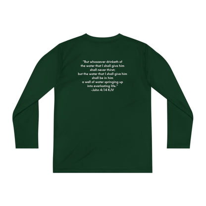 FOLM:  Members shirt - back John 4:14 -Youth Long Sleeve Tee