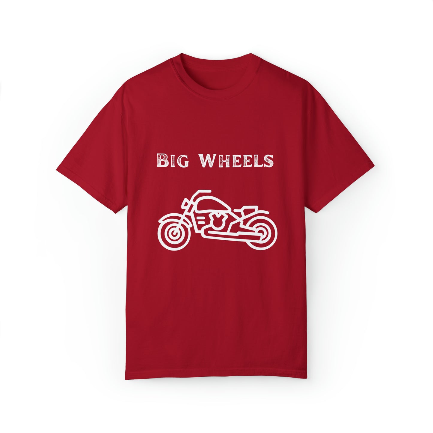 Big Wheels White Unisex Garment-Dyed T-shirt