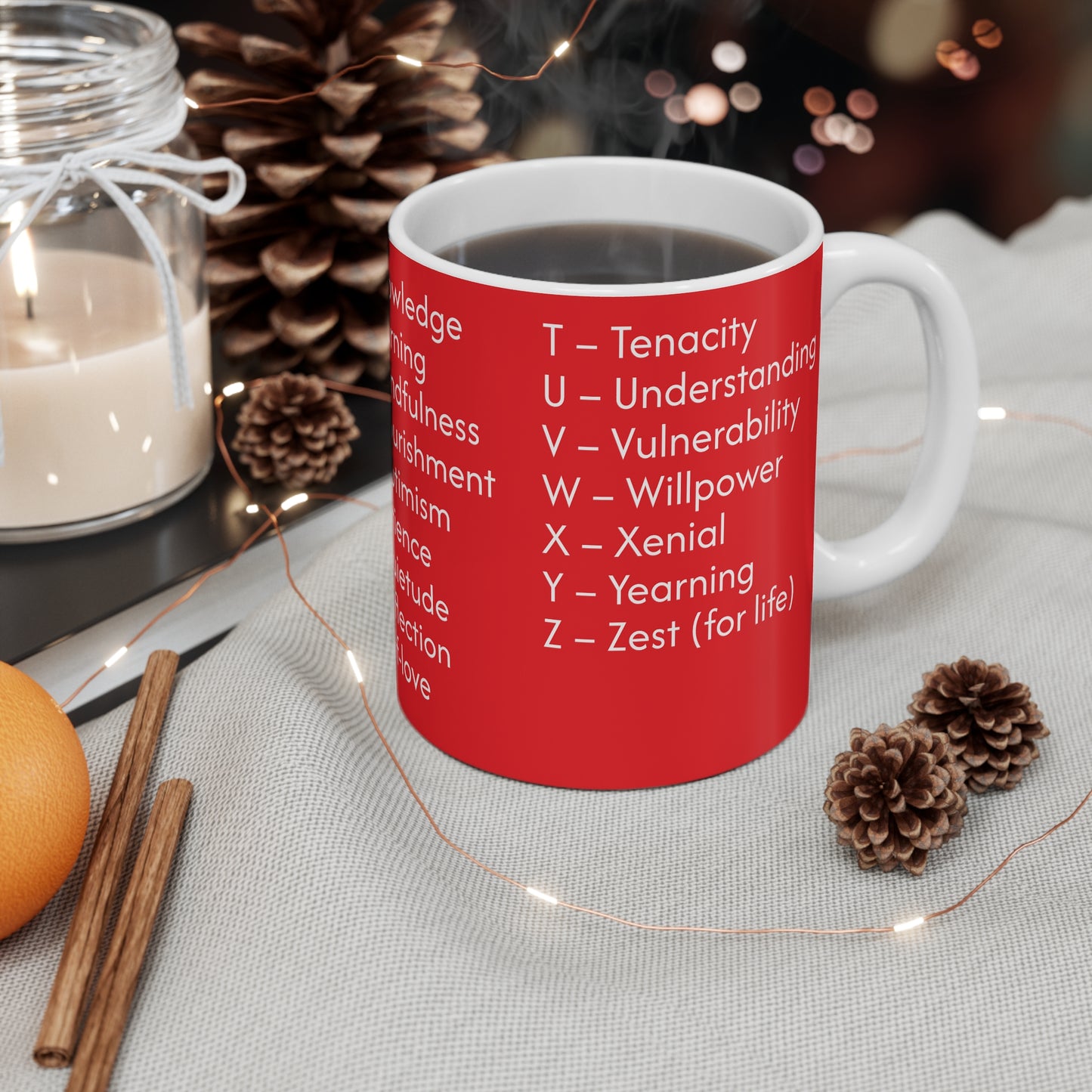 ABC Positive Words (Red) Mug 11oz