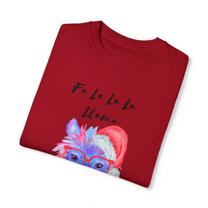 Fa La La La Llama Unisex Garment-Dyed T-shirt