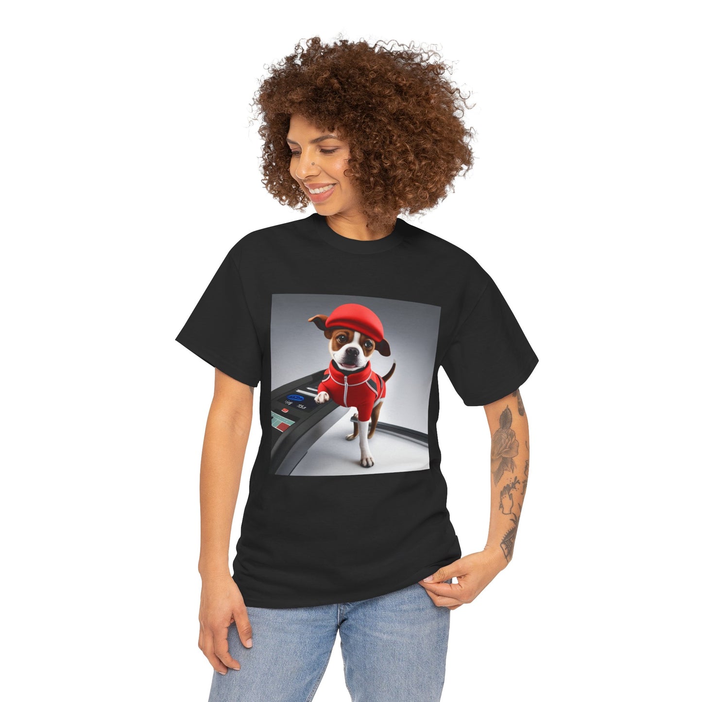 Red dog jogger Heavy Cotton Tee
