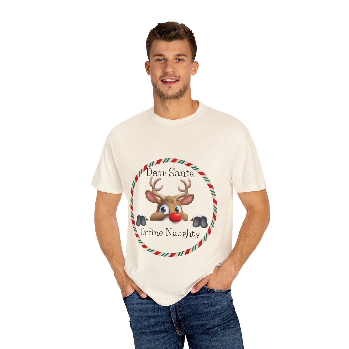 Dear Santa Define Naughty Unisex Garment-Dyed T-shirt