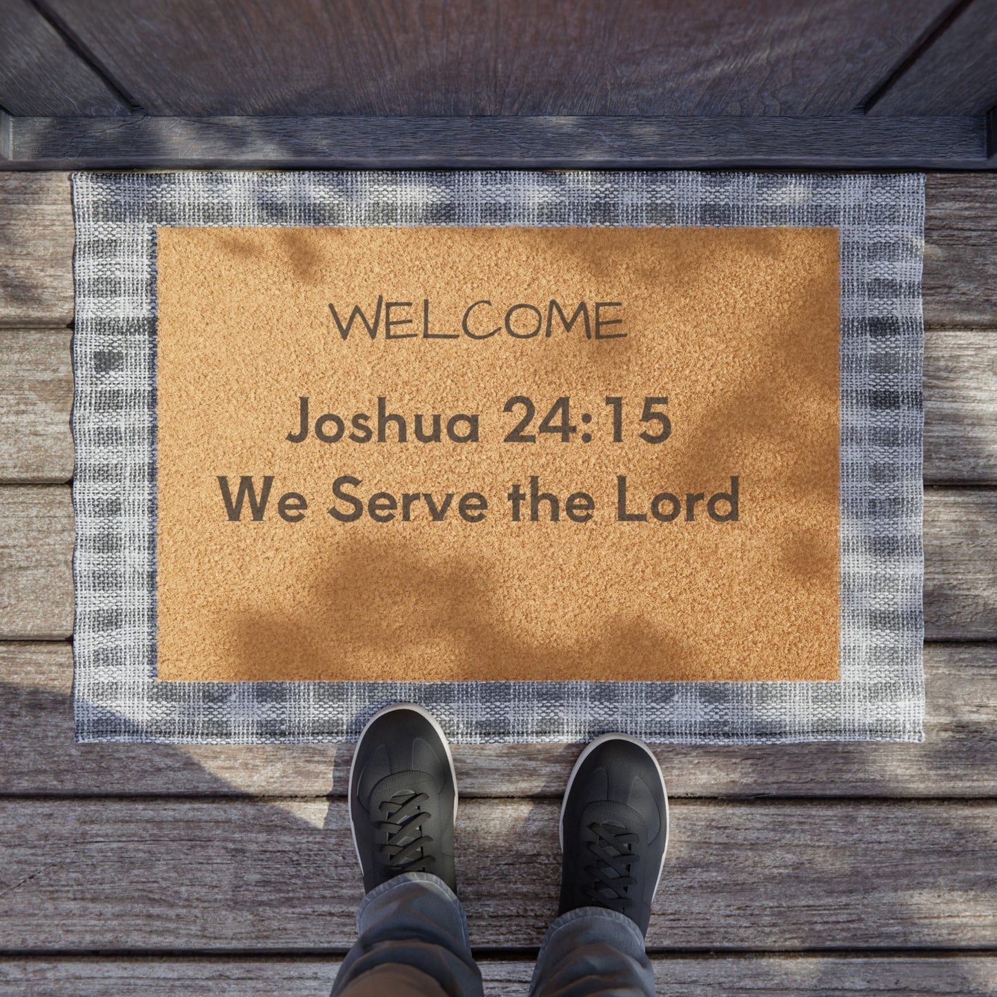 We Serve the Lord Joshua 24:15 Doormat