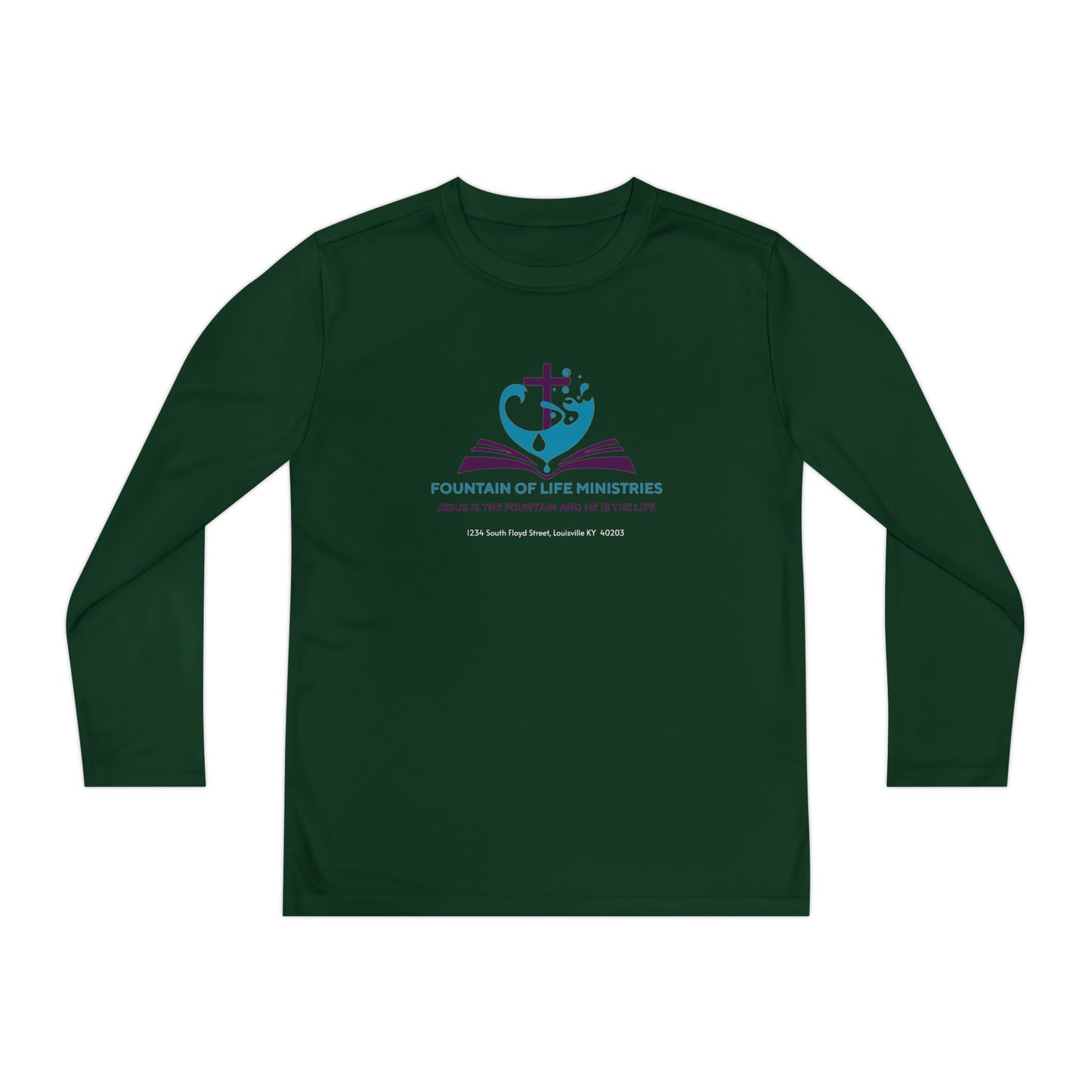 FOLM:  Members shirt - back John 4:14 -Youth Long Sleeve Tee