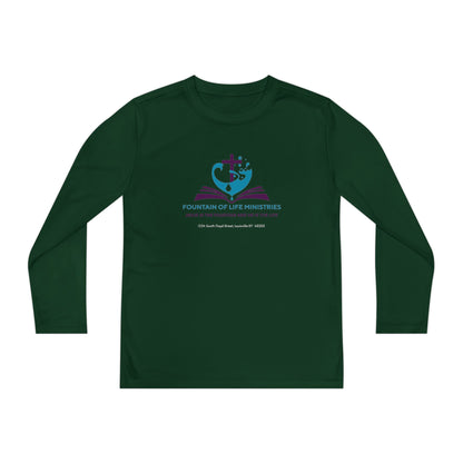 FOLM:  Members shirt - back John 4:14 -Youth Long Sleeve Tee