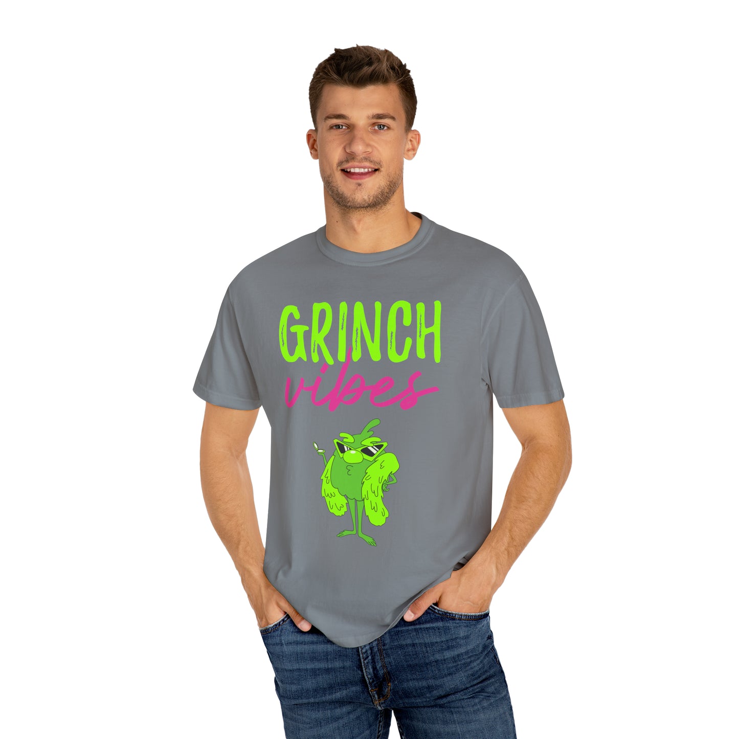 Grinch Vibes Unisex Garment-Dyed T-shirt