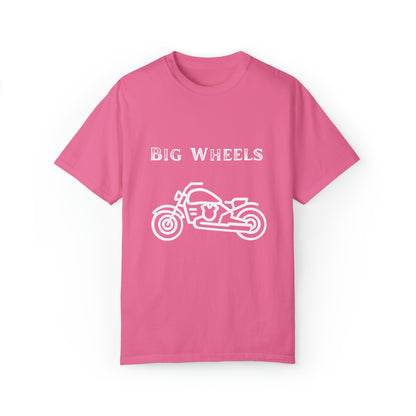 Big Wheels White Unisex Garment-Dyed T-shirt