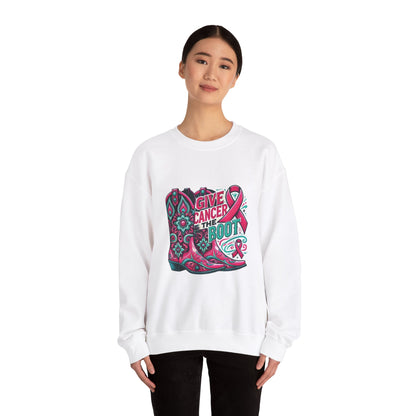 Give Cancer the Boot Crewneck Sweatshirt-