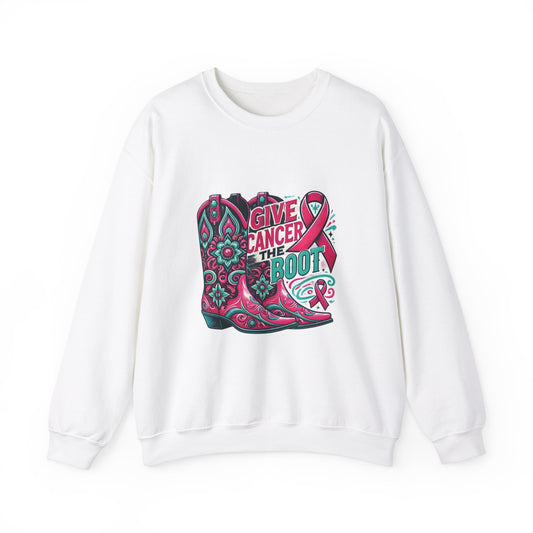 Give Cancer the Boot Crewneck Sweatshirt-