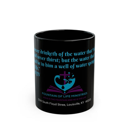 FOLM: John 4:14 Black Mug (11oz, 15oz)