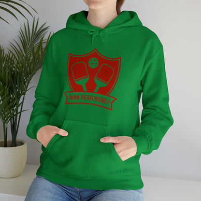 Pickle Ball "Dink Responsibly" Unisex Heavy Blend™ Hooded Sweatshirt Pickle Ball