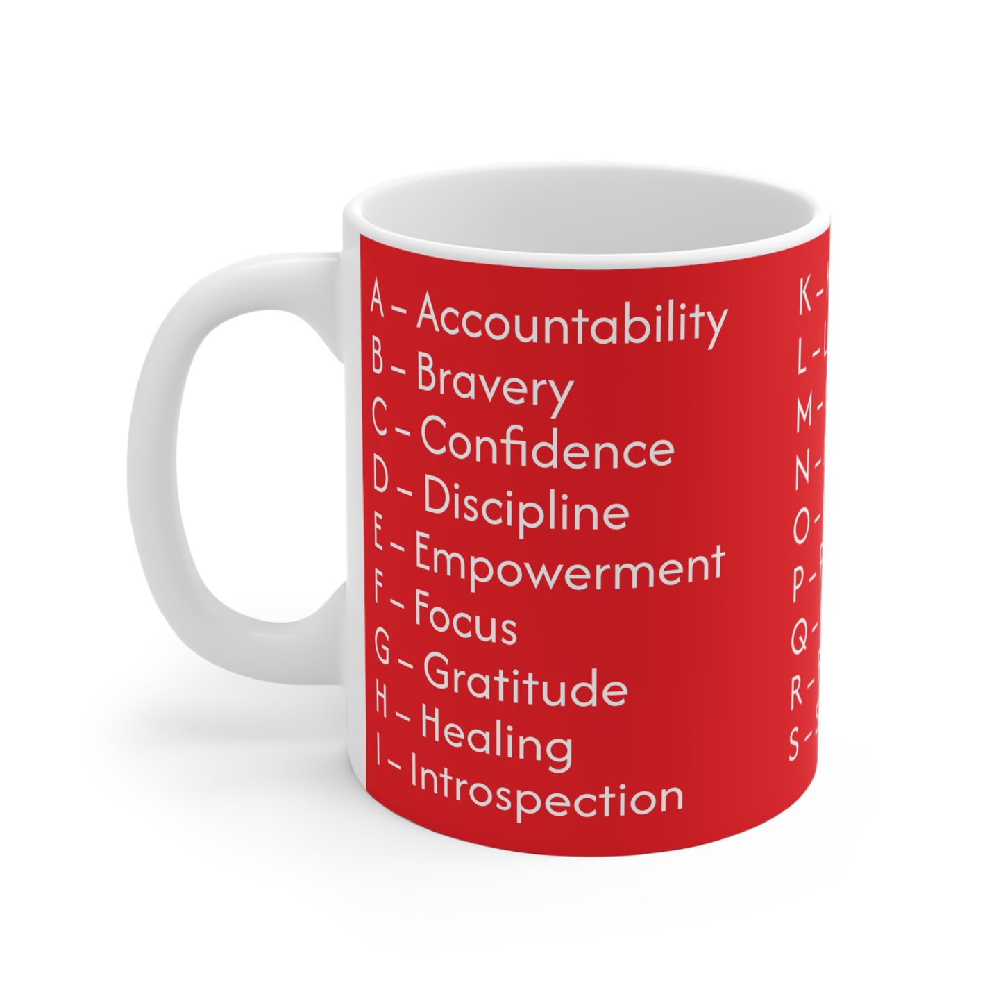 ABC Positive Words (Red) Mug 11oz