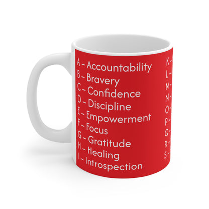 ABC Positive Words (Red) Mug 11oz