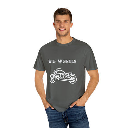 Big Wheels White Unisex Garment-Dyed T-shirt