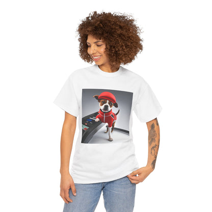 Red dog jogger Heavy Cotton Tee