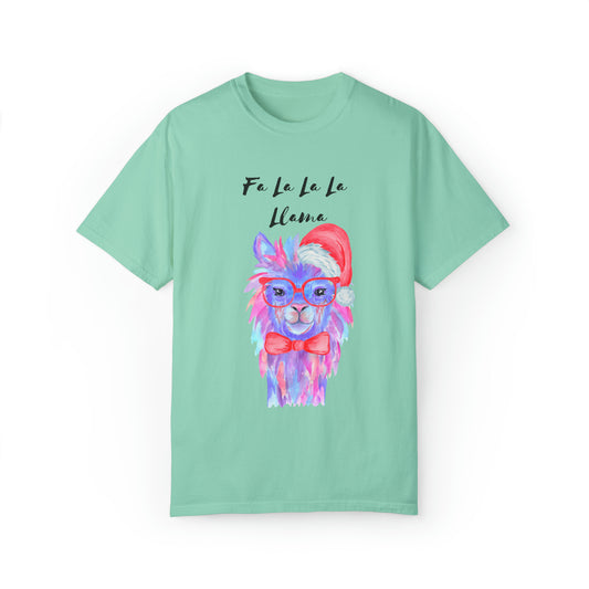 Fa La La La Llama Unisex Garment-Dyed T-shirt