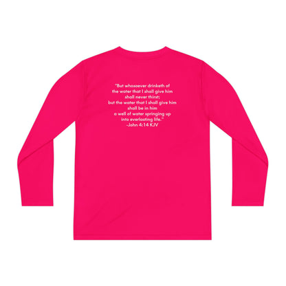 FOLM:  Members shirt - back John 4:14 -Youth Long Sleeve Tee