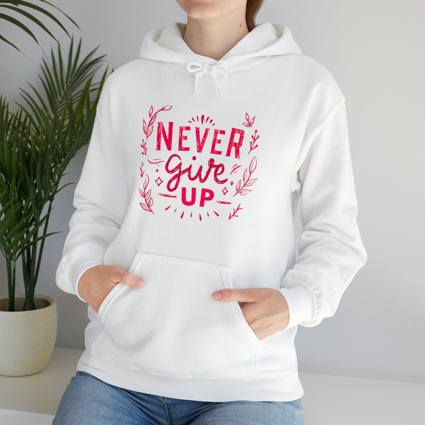 Never Give Up Unisex Heavy Blend™ Hooded Sweatshirt