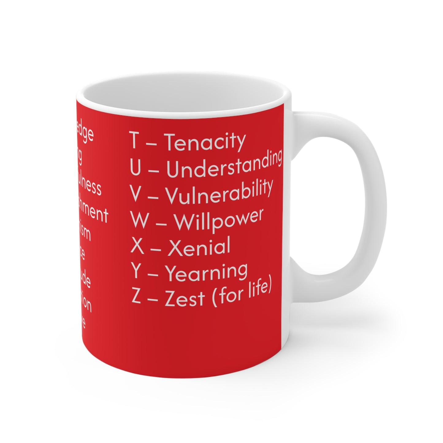 ABC Positive Words (Red) Mug 11oz