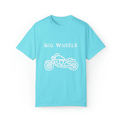 Big Wheels White Unisex Garment-Dyed T-shirt