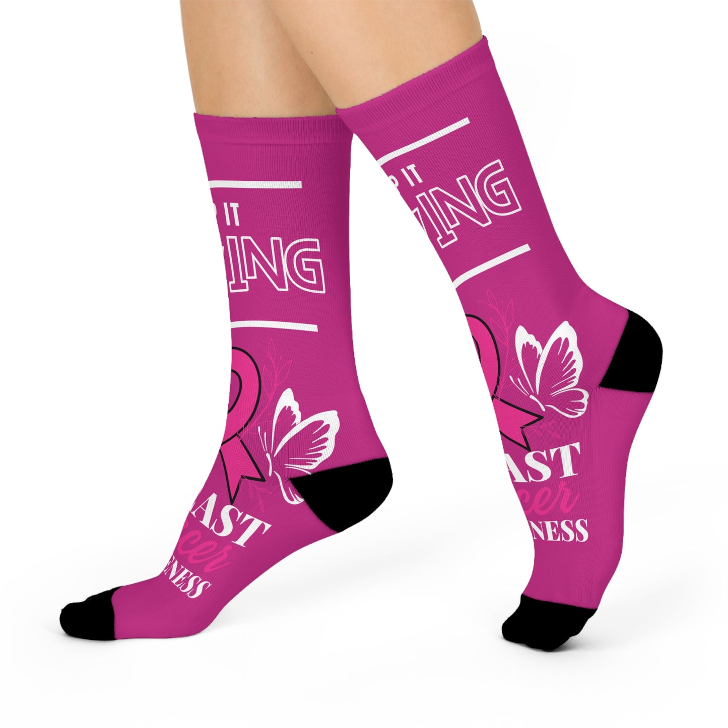 Breast Cancer Awareness Cushioned Crew Socks