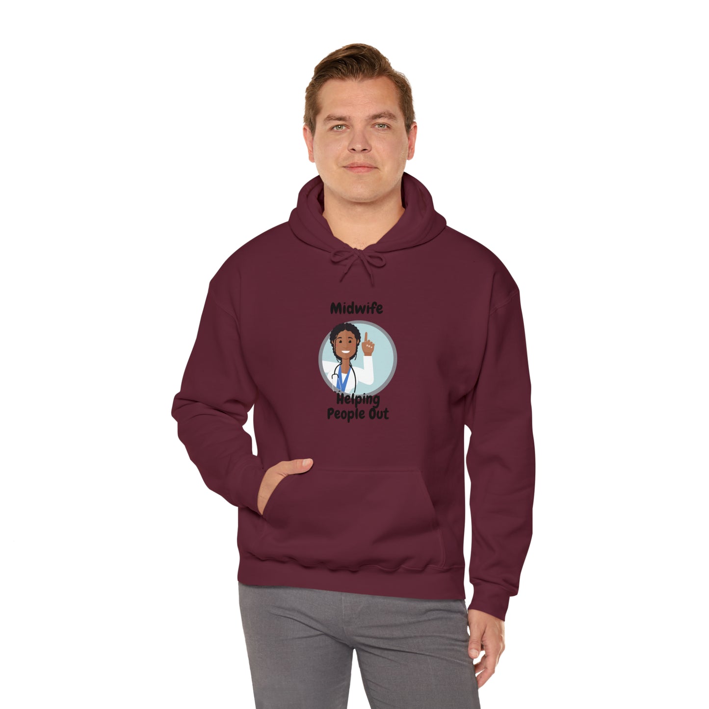 Midwife Helping People Out Unisex Heavy Blend™ Hooded Sweatshirt