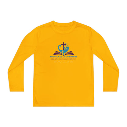 FOLM:  Members shirt - back John 4:14 -Youth Long Sleeve Tee