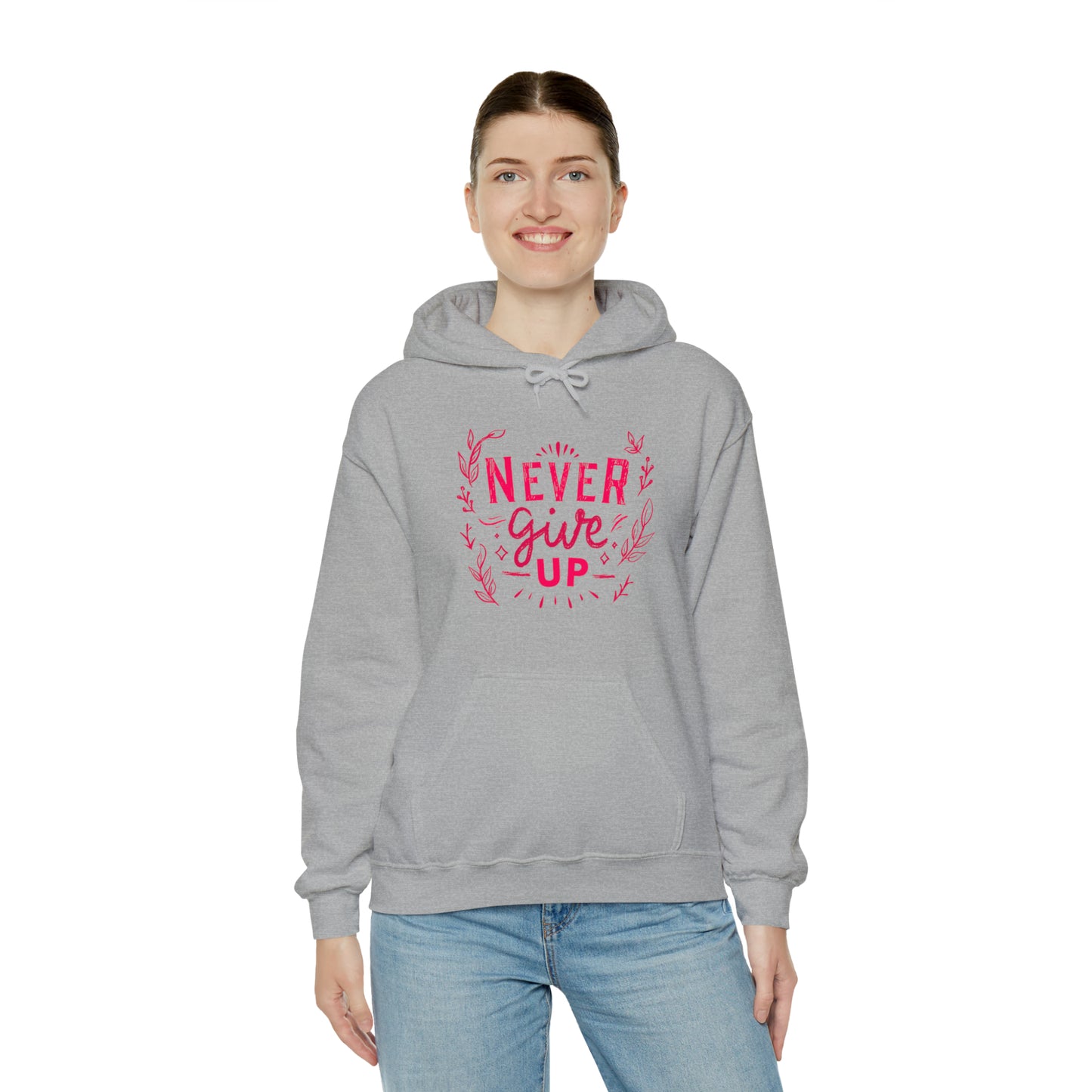 Never Give Up Unisex Heavy Blend™ Hooded Sweatshirt