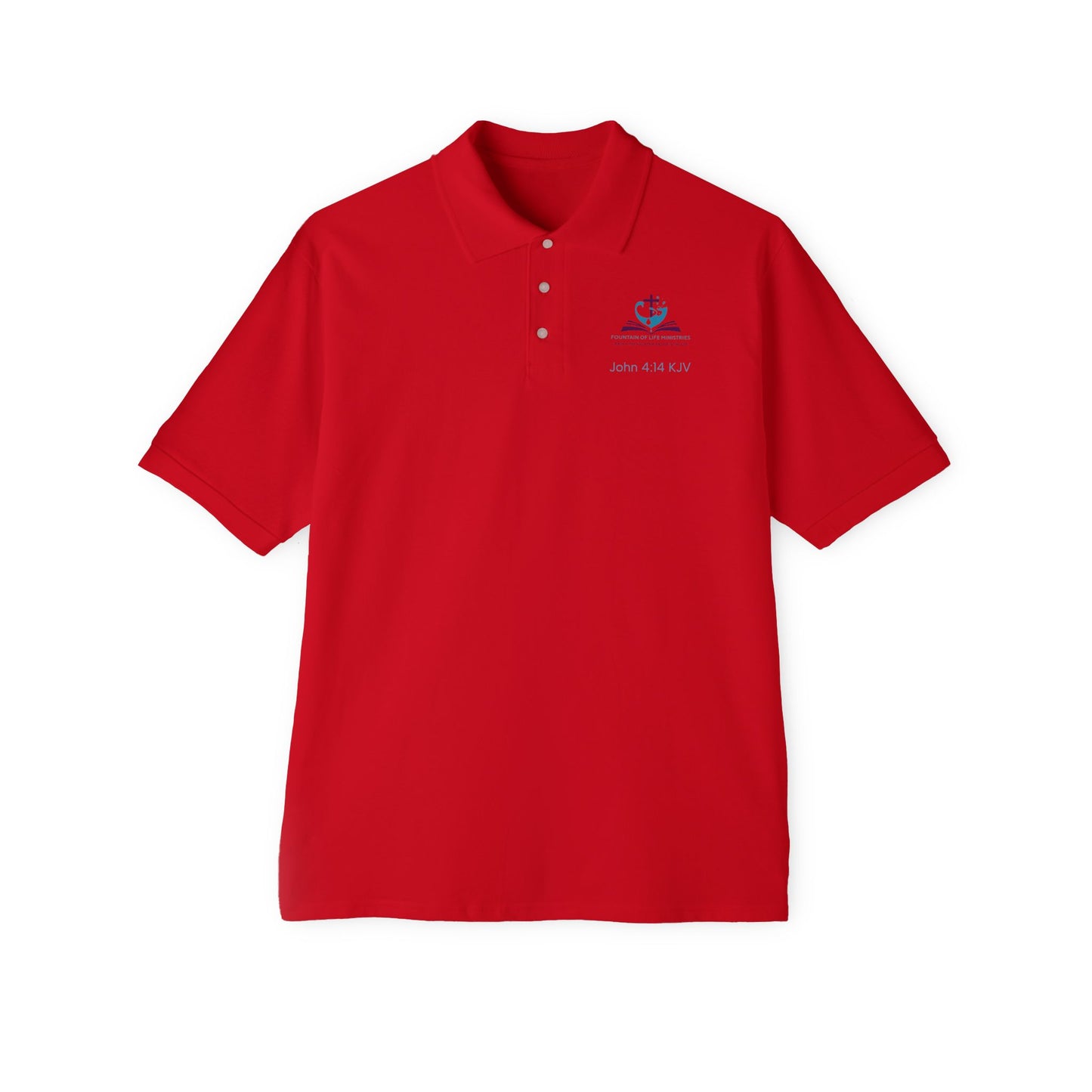 FOLM: Church-John 4:14 Men's Piqué Polo