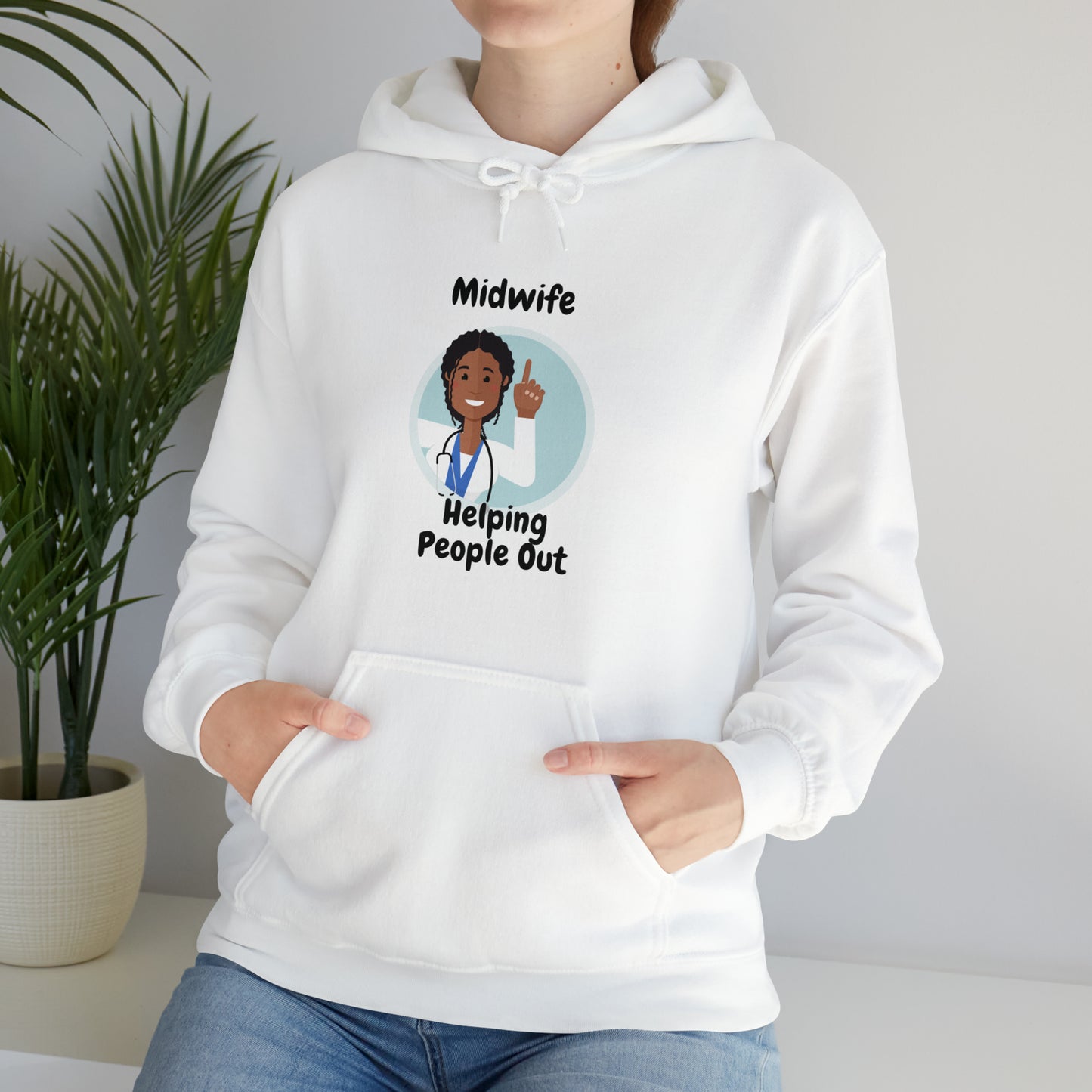 Midwife Helping People Out Unisex Heavy Blend™ Hooded Sweatshirt