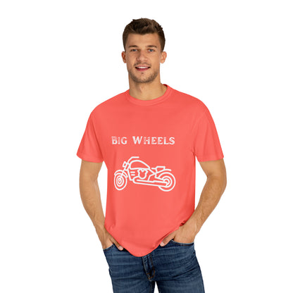 Big Wheels White Unisex Garment-Dyed T-shirt