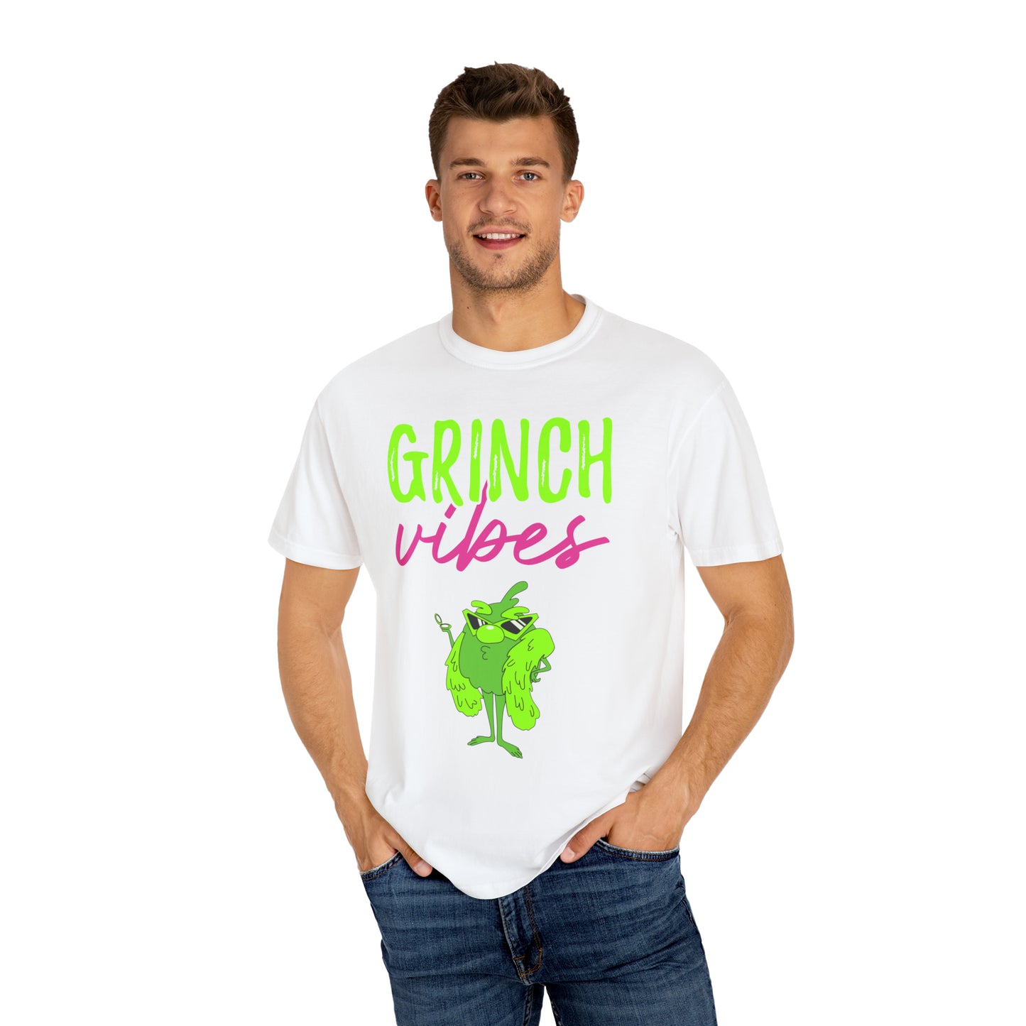 Grinch Vibes Unisex Garment-Dyed T-shirt