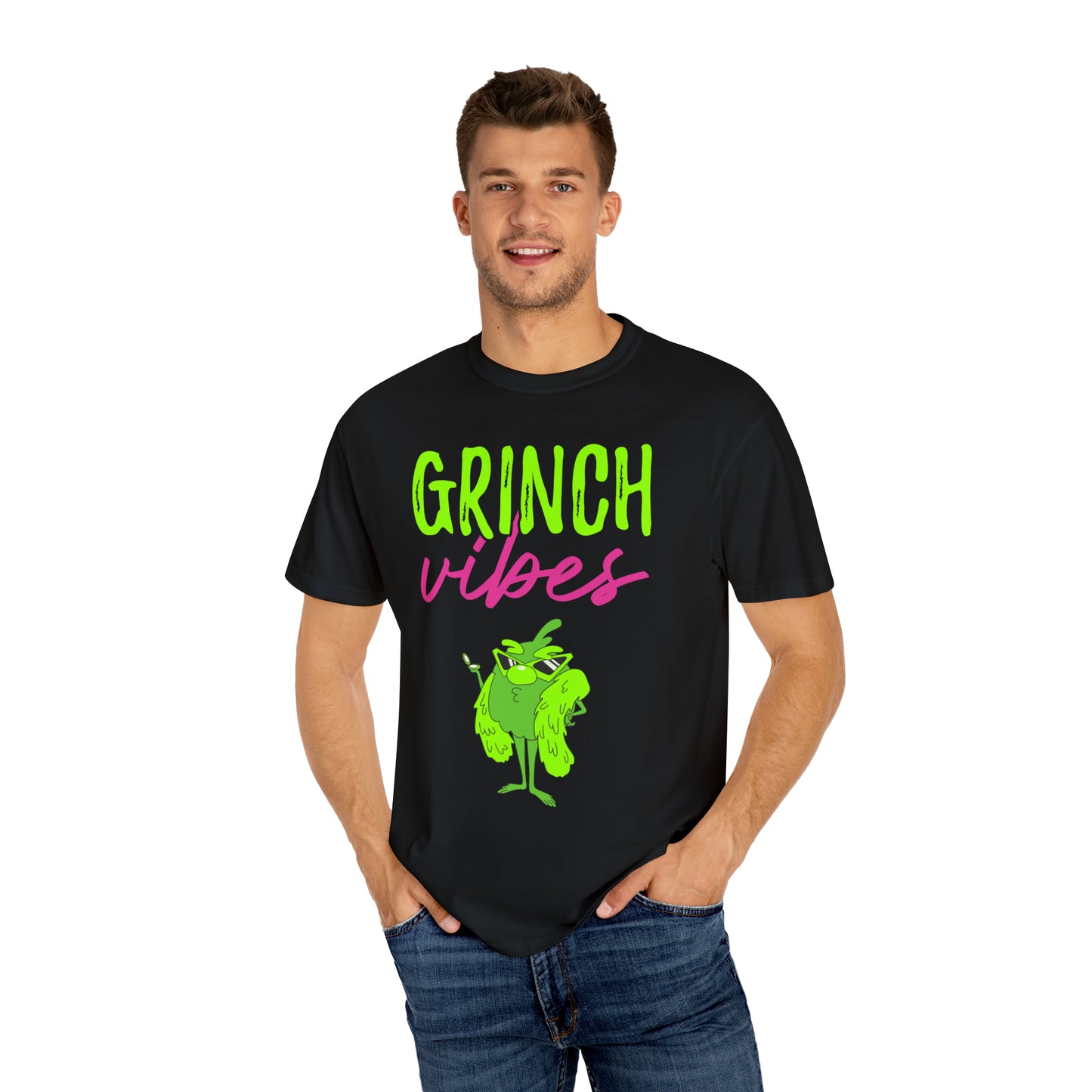 Grinch Vibes Unisex Garment-Dyed T-shirt