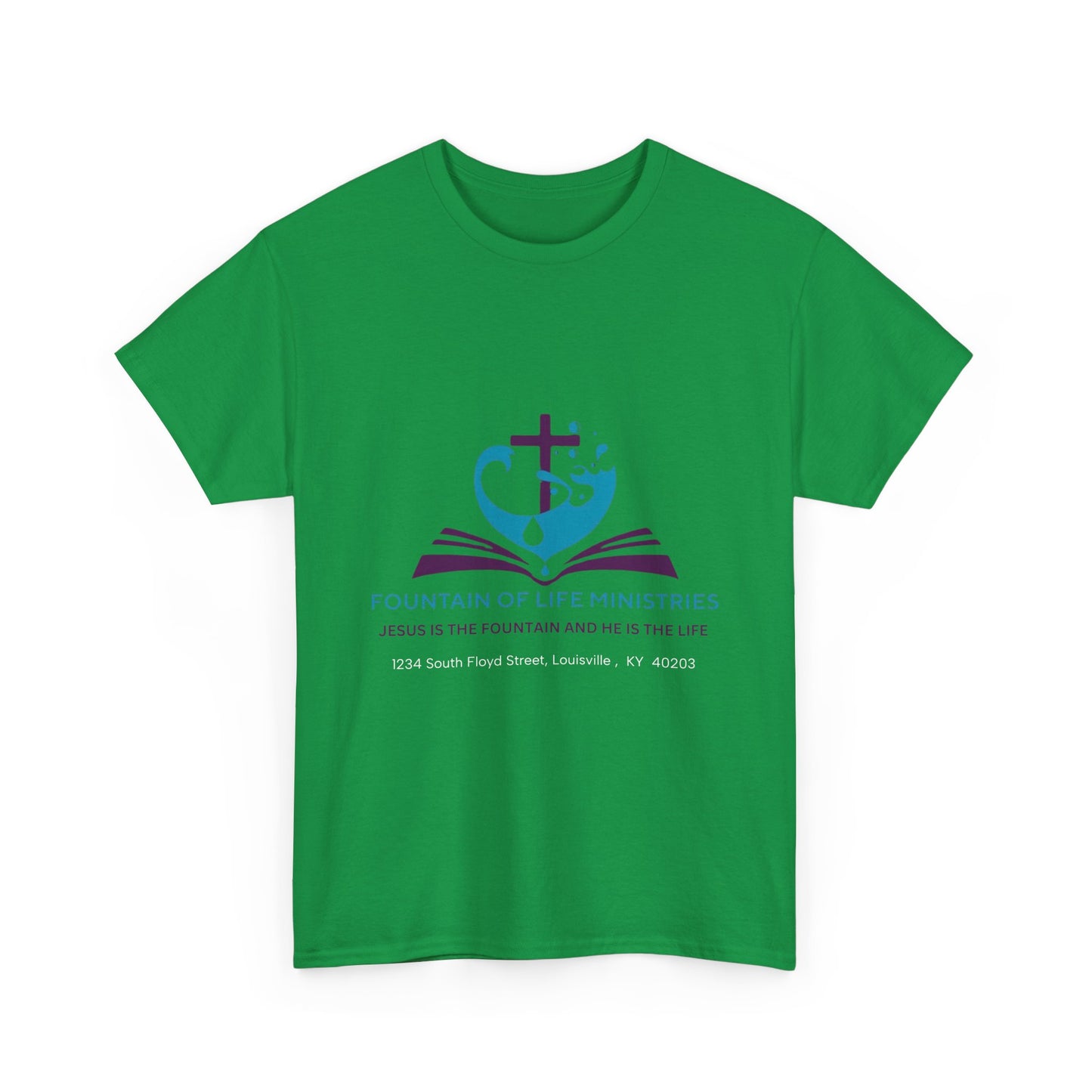 FOLM CHURCH --SCRIPTURE ON THE BACK JOHN 4:14--Green 5XL