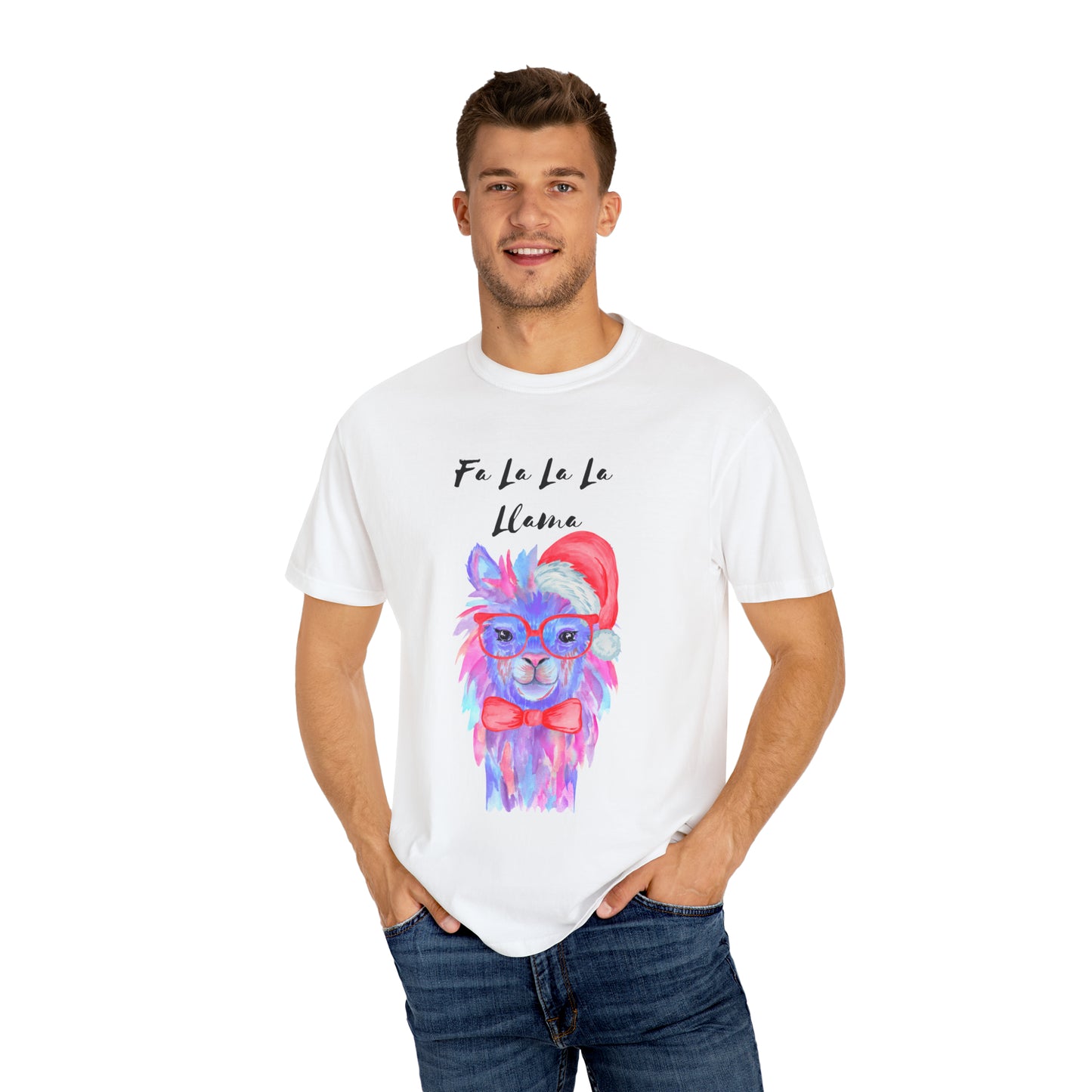 Fa La La La Llama Unisex Garment-Dyed T-shirt