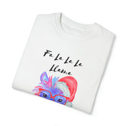 Fa La La La Llama Unisex Garment-Dyed T-shirt