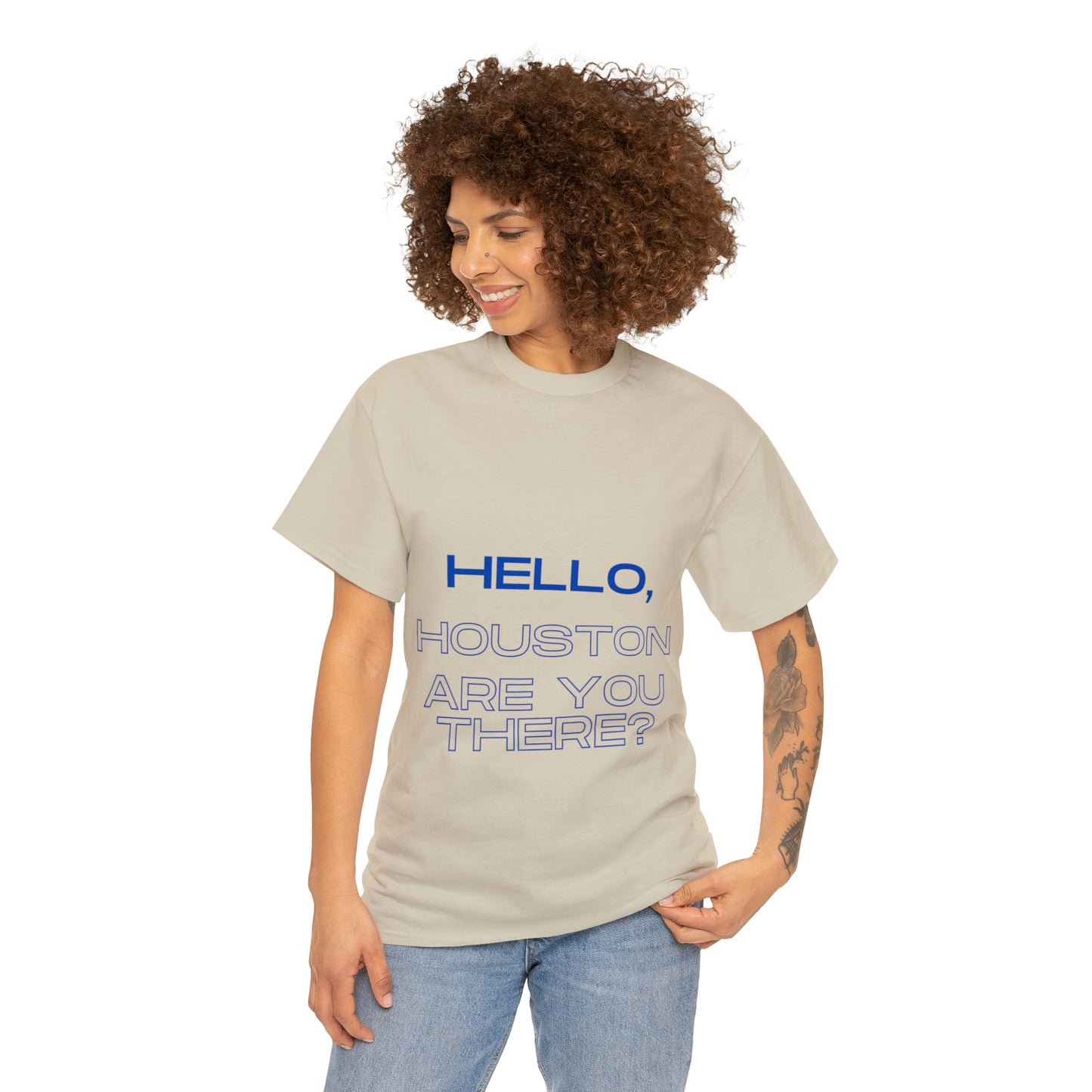 Hello Houston Are you there? Unisex Heavy Cotton Tee