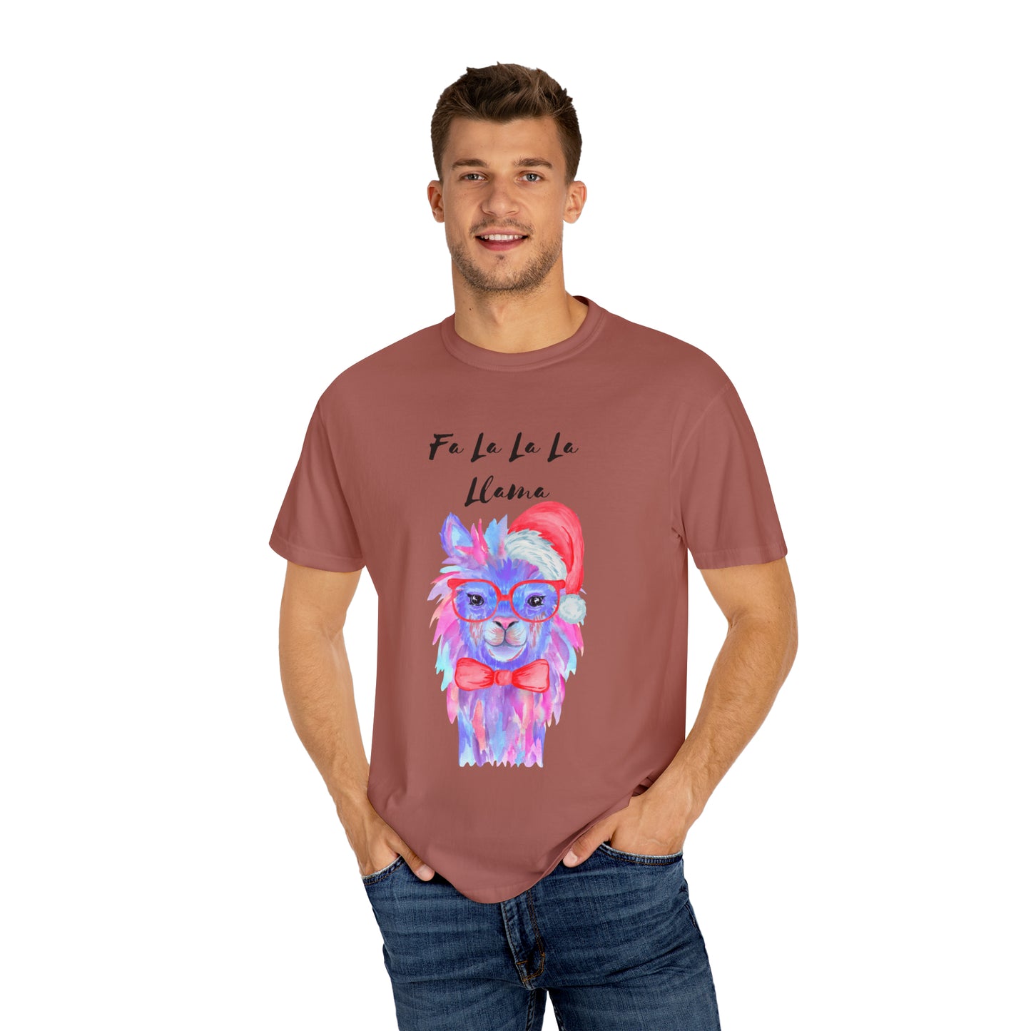 Fa La La La Llama Unisex Garment-Dyed T-shirt