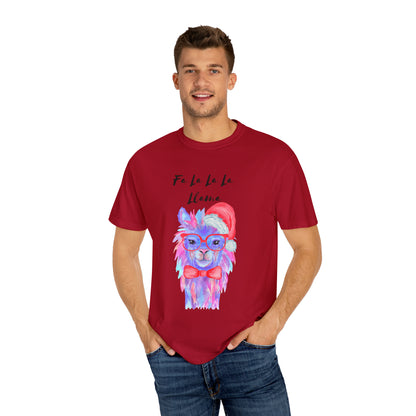 Fa La La La Llama Unisex Garment-Dyed T-shirt